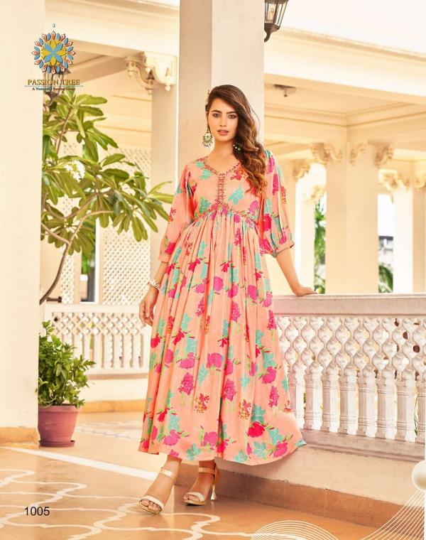 passion tree fashionista vol 1 long embroidery kurti collection